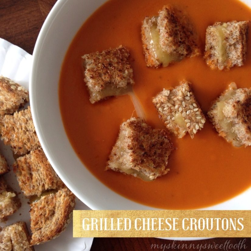 grilled cheese croutons | my skinny sweet tooth